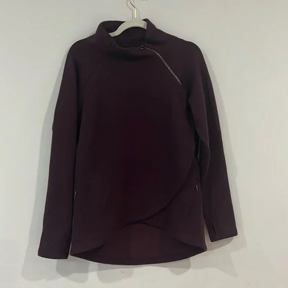 Athleta Decadent Chocolate Cozy Karma Asym Pullover size Small - Picture 3 of 16